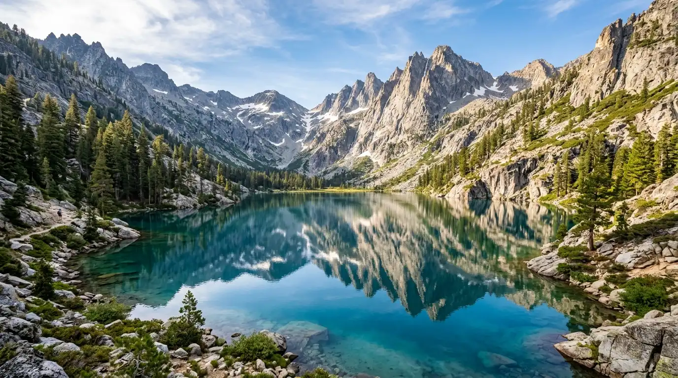 Alpine lake in Trinity Alps Wilderness