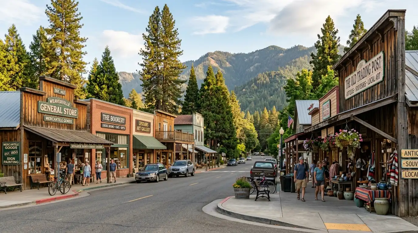 Local shops in downtown Weaverville